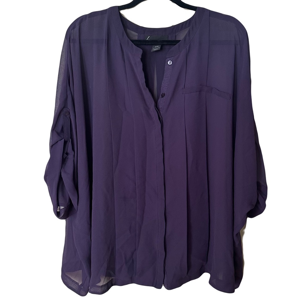 Lane Bryant 26/28 Slouchy Purple Blouse